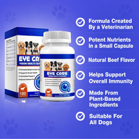 VitaFit Perawatan Mata Hewan Peliharaan Antioksidan Lutein Vitamin Suplemen Minyak Hati Ikan Vitamin E Penyerapan Cepat 180 Tablet untuk Anjing Semua Jenis