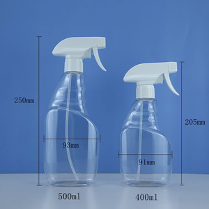 Envase <span class=keywords><strong>para</strong></span> Soluciones de Limpieza del Hogar, Botella de Spray de Plástico PET Transparente Ecológica de 400ml 500ml 750ml, Botellas con Pulverizador - Product Image 4