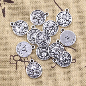 12 أنواع سحر البرج العذراء الحمل السرطان الأسد الميزان العتيقة حلية فضيّة متدلّية صنع اليدوية التبتية الفضة والمجوهرات - Product Image 3