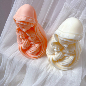 Moule à bougie en Silicone, Statue de la vierge marie et du bébé, 1 pièce, figurine d'enfant, motif d'art catholique - Product Image 5