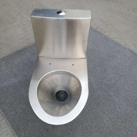 HONGDEC 304 toilette commerciale en acier inoxydable toilette de caravane toilette monobloc à économie d'eau à haute efficacité