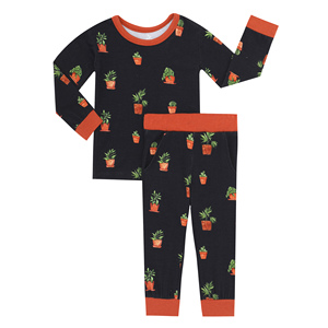Pijamas de Bambú para Bebés al por Mayor, Ropa de Dormir con Estampado Personalizado a Cuadros o de Color Sólido - Product Image 4