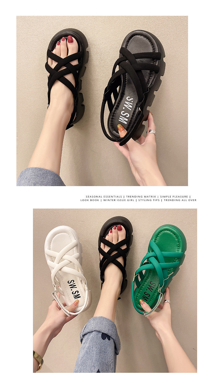 2023 New Sports Casual Sandals Thick Bottoming Outdoor Platform Beach Sandals Female