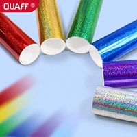QUAFF, venta al por mayor, vinilo de transferencia de calor con holograma hecho en Corea, 0,5*25m, soporte de tamaño personalizado para plotter de corte, logotipo de camiseta DIY