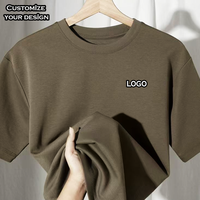 Kaos Pria Ukuran Besar Bahan Katun Tebal 220GSM, Sablon Logo Custom, Kaos Polos Lengan Pendek untuk Pria