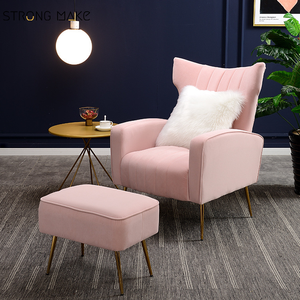 Designer Lounge <strong>Chair</strong> Modern Leisure Hotel Poltronas Velvet Fabric Living Room Furniture Sofa Relaxing <strong>Single</strong> <strong>Arm</strong> <strong>Chair</strong> - Product Image 6