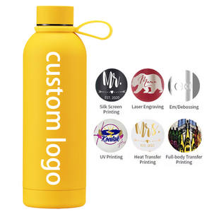 Bouteille d'eau en acier inoxydable personnalisée, grande et fine, 500 ml, double paroi, sous vide, réutilisable, chaude/froide, pour adultes, vintage, peinte en caoutchouc - Product Image 4