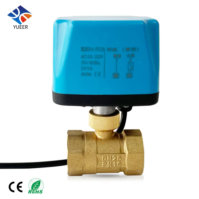 YUEER נירוסטה פליז BSP NPT ממונע בקרת זרימת valve 12V חשמלי מפעיל כדור valve 12v 24v 110v 220v