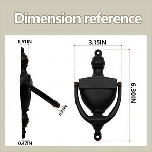 WEKIS Mirilla de puerta negra de 6.2 pulgadas, visor de mirilla moderno de latón y acero para accesorio de manija de puerta de cocina - Product Image 3