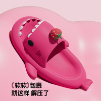 Sandales EVA à semelle épaisse motif Fraise Requin, de deuxième génération, pour le commerce transfrontalier, vente directe usine, été, meilleures ventes, pour l'extérieur