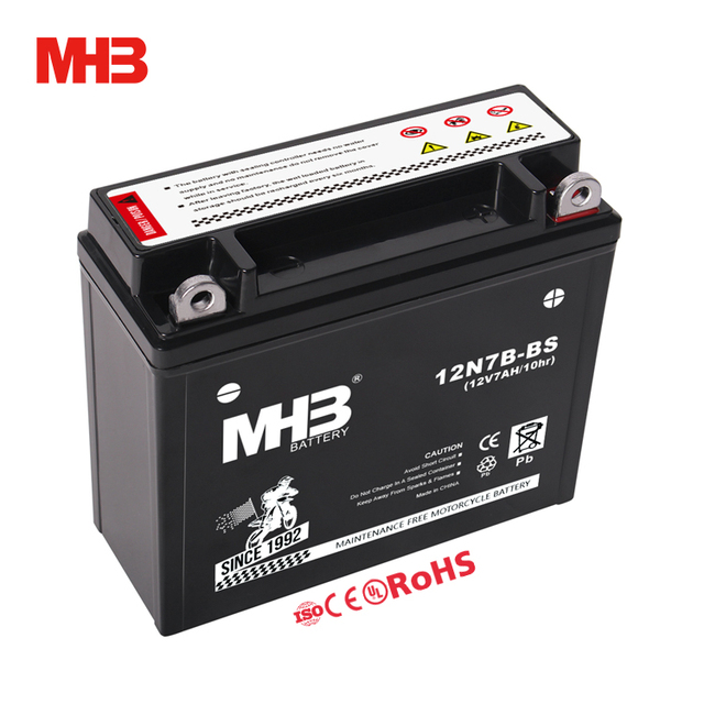 Mhb 12N7B-BS Vrla Lead Acid Maintenance Free 12v7ah Charging Sealed MF Motorcycle Battery