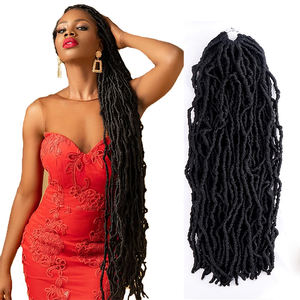 Julianna-pelo de imitación Extra largo de 3 tonos, pelo de ganchillo, morado y azul, rojo, 18, 24, 30, 36 pulgadas, venta al por mayor - Product Image 1