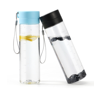 Logotipo personalizado 600ml/800ml <span class=keywords><strong>Deportes</strong></span> Botellas de agua de plástico sin BPA con marcador de tiempo para beber directamente para acampar - Product Image 5