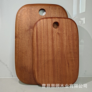 Tabla de cortar de madera de sapele rectangular 33x22cm 40x26.5cm para frutas, postres y comida para bebés - Product Image 2
