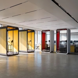 Cabine <span class=keywords><strong>téléphonique</strong></span> insonorisée pour bureau privé avec design moderne et cadre en alliage d'aluminium - Poste de travail sécurisé pour hôpitaux et centres commerciaux - Product Image 3