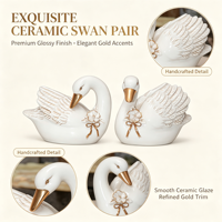 Magnifique statue de cygne en fibre de verre pour couple, artisanat robuste fait main, idéale pour les mariages et l'aménagement paysager de jardins.