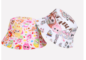 Unisex Labubu <b>Printed</b> Bucket <b>Hat</b> Lightweight Sunshade Stylish Outdoor Vacation Daily Fisherman <b>Hat</b> - Product Image 2