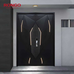 Porte d'entrée principale de style moderne Portes d'entrée en verre à double vitrage en aluminium contre le vol Porte de sécurité pare-balles - Product Image 5