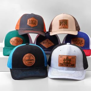 Gorras de Cuero Personalizadas con Logotipo, Gorras de Alta Calidad con Parche de Cuero 3D de 6 Paneles, Gorras Clásicas Estilo Trucker 112 - Product Image 6
