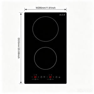 Table de cuisson à induction verticale 2 brûleurs 12 pouces encastrable 120V électrique <span class=keywords><strong>avec</strong></span> commande tactile pour petite cuisine cTUVus - Product Image 5