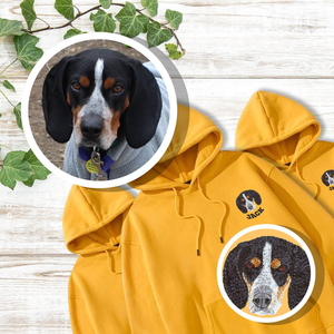 Sweat-shirt à capuche pour couple pour la Saint-Valentin, taille américaine, style gothique d'hiver, broderies de photos et d'animaux, <span class=keywords><strong>avatar</strong></span> d'animal de compagnie - Product Image 2