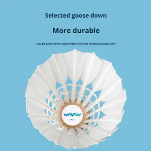 Wavaw Asli No. 7 <span class=keywords><strong>Shuttlecock</strong></span> Bulu Angsa Counterattack, 12 Buah, Bulu Angsa Tahan Lama untuk Kompetisi Indoor dan <span class=keywords><strong>Outdoor</strong></span> - Product Image 3