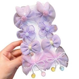 กิ๊บติดผมรูปโบว์สีสันสดใส 8 ชิ้น/ถุง สำหรับเด็กผู้หญิง ทารก ผ้าตาข่ายลูกไม้ประดับดอกไม้ สไตล์น่ารักสำหรับเด็กผู้หญิง - Product Image 6