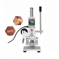 Presse à chaud pour gaufrage du cuir Petite machine d'estampage à chaud numérique manuelle pour bois, papier PVC, timbre avec logo personnalisé