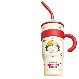 Chibi Maruko Chan Stainless Steel Tumbler 316 Inner Large Capacity Vacuum Insulated With Straw For Office Use - Product Image 5