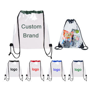 Wholesale Cheap Multicolored Transparent Drawstring Sport Gym Bag Custom Logo Waterproof Clear Stadium PVC Drawstring Backpack