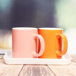 Taza de café de cerámica, color rojo y rosa, 330ml, 11 Oz, venta al por mayor