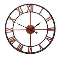 Jam dinding besi Dial besar 16 "20", jam dinding logam gantung bulat mewah untuk dekorasi rumah