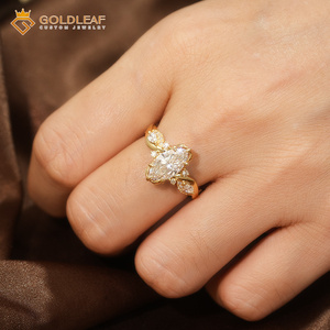 Anillo de Diamantes Marquise de Oro Sólido de 14/18K con Certificado IGI, 2 3 4ct DEF VVS/VS para Compromiso, Boda, Aniversario, Uso Diario - Product Image 4