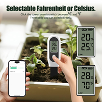 Testeur de sol KONLEN Zigbee 3-en-1 avec détection sans fil de l'humidité, de la température et de la luminosité du sol, surveillance à distance via application pour plantes en pot