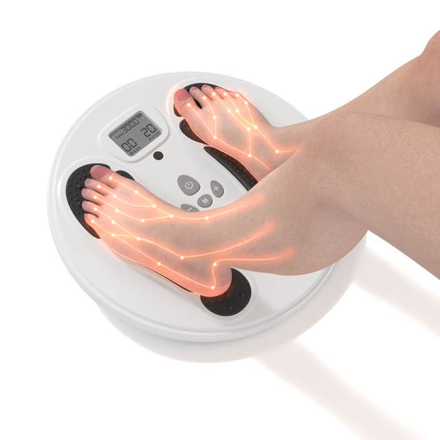 OSTO OEM Wholesale High Quality USB Rechargeable EMS Foot Massager with LCD Foot Pulse Massager
