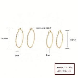 Pendientes de Aro Vintage Unisex Chapados en Oro de 18K con Circonita, Regalo de Aniversario, Joyería, Accesorio de Moda, Venta al por Mayor - Product Image 5