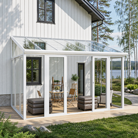 Véranda en verre et alliage d'aluminium de luxe - Design moderne, double vitrage trempé, écologique, pour villa résidentielle, cour et jardin