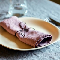 Serviettes de table en lin 100% naturel de haute qualité, lavées à la pierre / Serviettes en lin bon marché