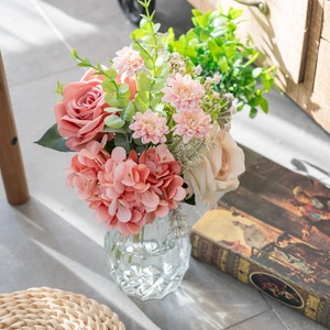 ช่อดอกไฮเดรนเยียกุหลาบประดิษฐ์ CallaFloral ทำจากผ้าพลาสติกถัก สำหรับตกแต่งบ้านและงานแต่งงาน รุ่น CF01362 - Product Image 1