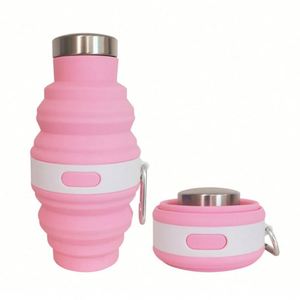 Portable Outdoor Sports Water Bottle New Collapsible Telescopic Food-Grade Silicone Cup <b>Plastic</b> <b>Drinkware</b> - Product Image 2