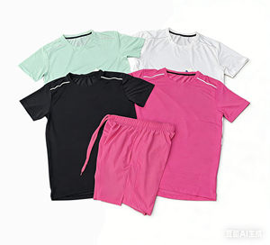 Ensemble de sport et fitness <span class=keywords><strong>en</strong></span> polyester, nouveau, respirant, à séchage rapide, décontracté, unisexe, à manches courtes et shorts, tendance, vente <span class=keywords><strong>en</strong></span> gros - Product Image 6