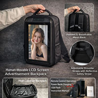 Affichage publicitaire sur sac à dos LCD, connecté au WiFi Android, panneau numérique mobile portable pour les événements sportifs, la promotion de rue