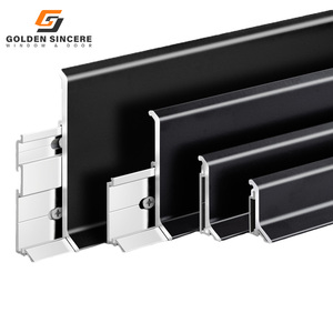 Rodapié de aluminio negro GS para interiores modernos de lujo para el hogar y la Oficina - Product Image 1