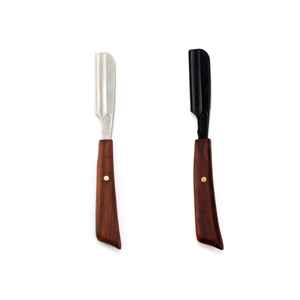 SHANGZHIYI Black/White Manual Barber &amp; Shaving <strong>Razors</strong> with Wooden Handle for Men Face &amp; Body Hair Removal - Product Image 2