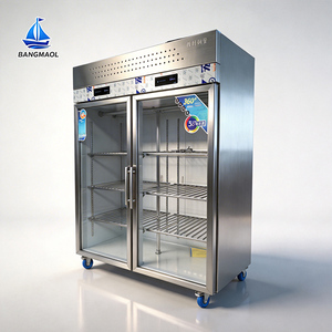 Refrigerador Comercial de Acero Inoxidable para Carne, Enfriador Vertical de Dos Puertas con Puerta de Vidrio, Enfriador para Almacenamiento de Carne Fresca de Res, Cordero y Cerdo - Product Image 2