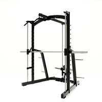 Equipo de Gimnasio Comercial Multifuncional de Alta Resistencia: Máquina Smith, Rack de Potencia, Polea de Tracción Superior, Remo Bajo y Banco de Press