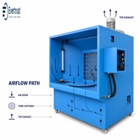 Extracteur de fumée à aspiration descendante 2200W avec cabine, plateau tournant, hotte intégrée, panneau de grille et armoire de commande pour atelier