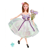 Poupée de fête tendance QS très populaire de 11,5 pouces avec corps en vinyle à 11 articulations, robe fleurie, jouet cadeau pour enfants