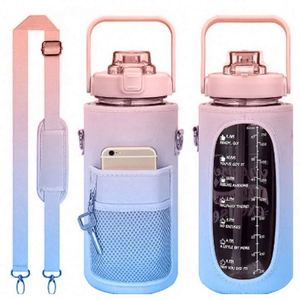 Wholesale Summer Outdoor Large Capacity Sport or Gym BPA-Free Plastic Fitness Travel <b>Water</b> <b>Bottle</b> <b>with</b> <b>Time</b> Maker - Product Image 4