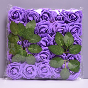 DREA Fiori di Rosa in Schiuma Multicolore con 2 Foglie Verdi, Articoli Regalo Artificiali all'Ingrosso per la Festa della Mamma e San Valentino - Product Image 3